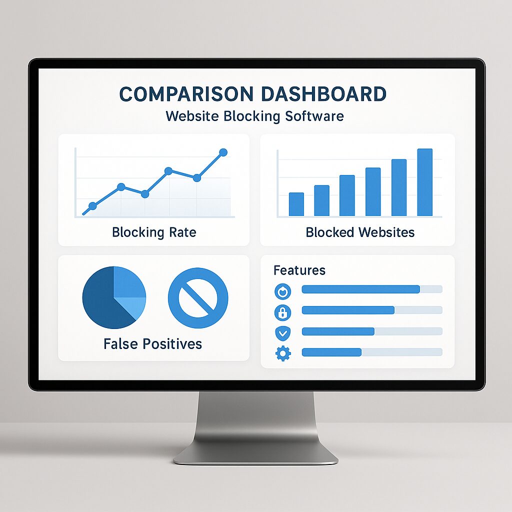 Tableau comparatif des fonctionnalités de logiciels de blocage de sites web