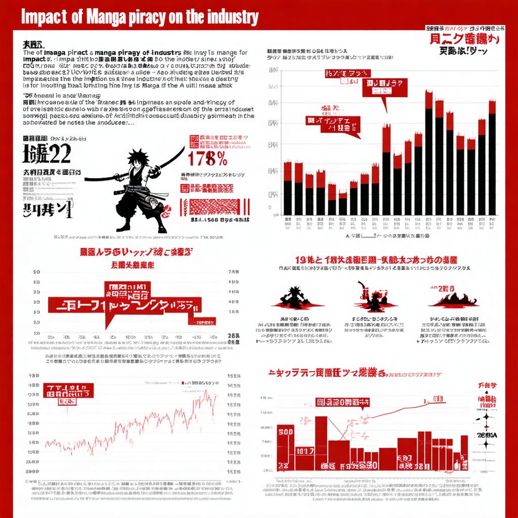 Graphique illustrant l'impact de la piraterie sur l'industrie du manga