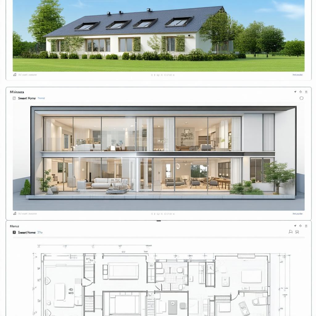 Comparaison des interfaces Kozikaza et Sweet Home 3D