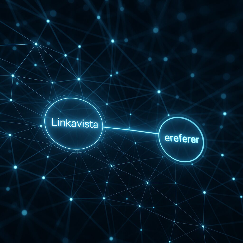 Schéma illustrant la connectivité des backlinks entre Linkavista et ereferer