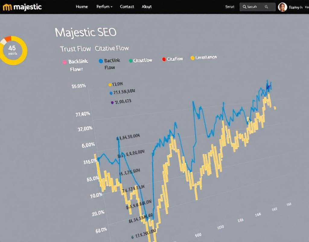 Interface Majestic SEO montrant l'analyse des backlinks