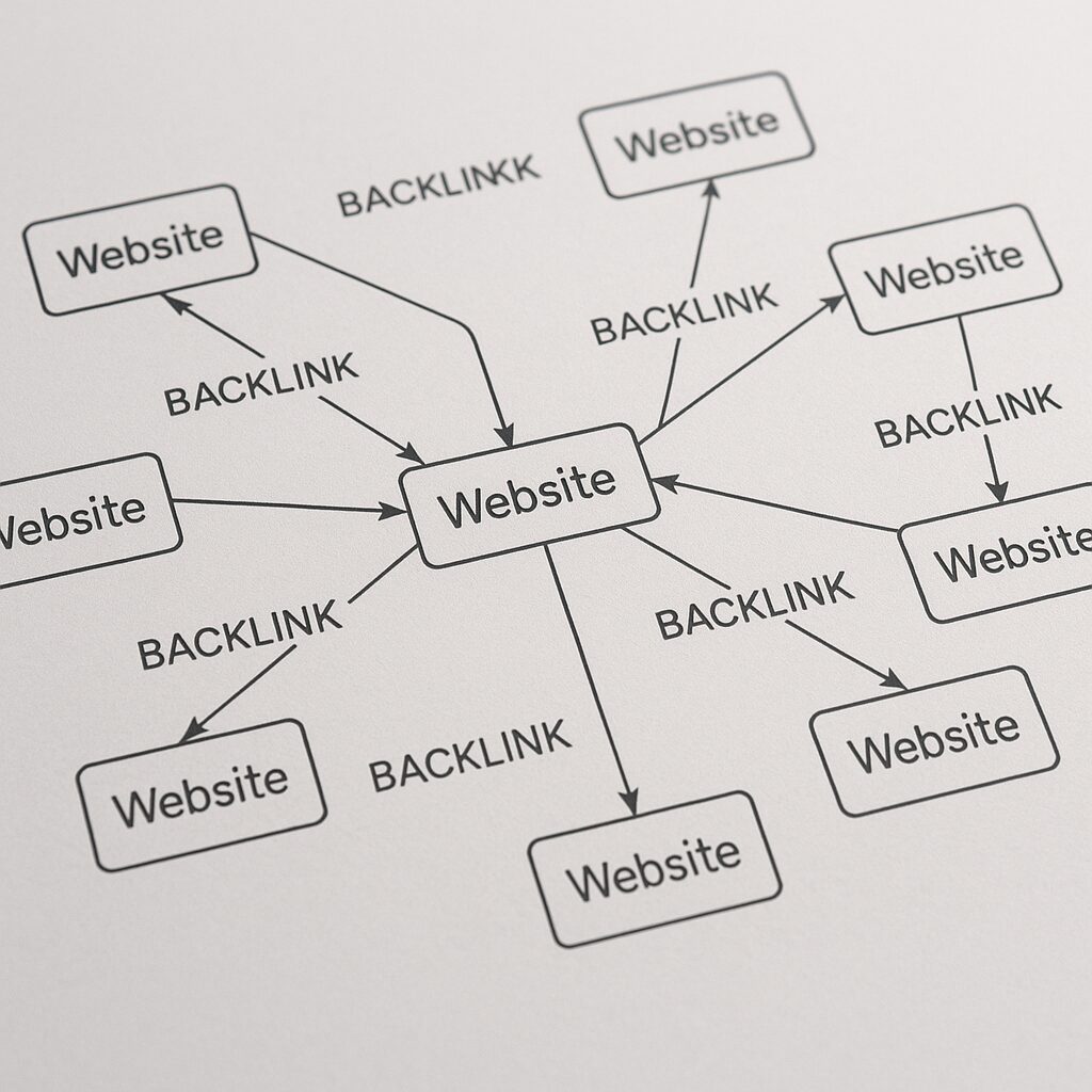 Illustration d’une carte réseau de backlinks pour netlinking