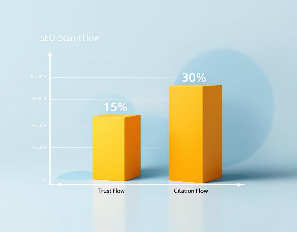 Graphique comparatif du Trust Flow et Citation Flow pour le SEO