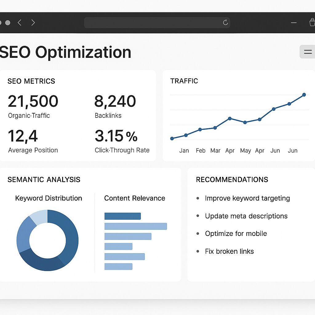 Interface de Twixify affichant des indicateurs SEO