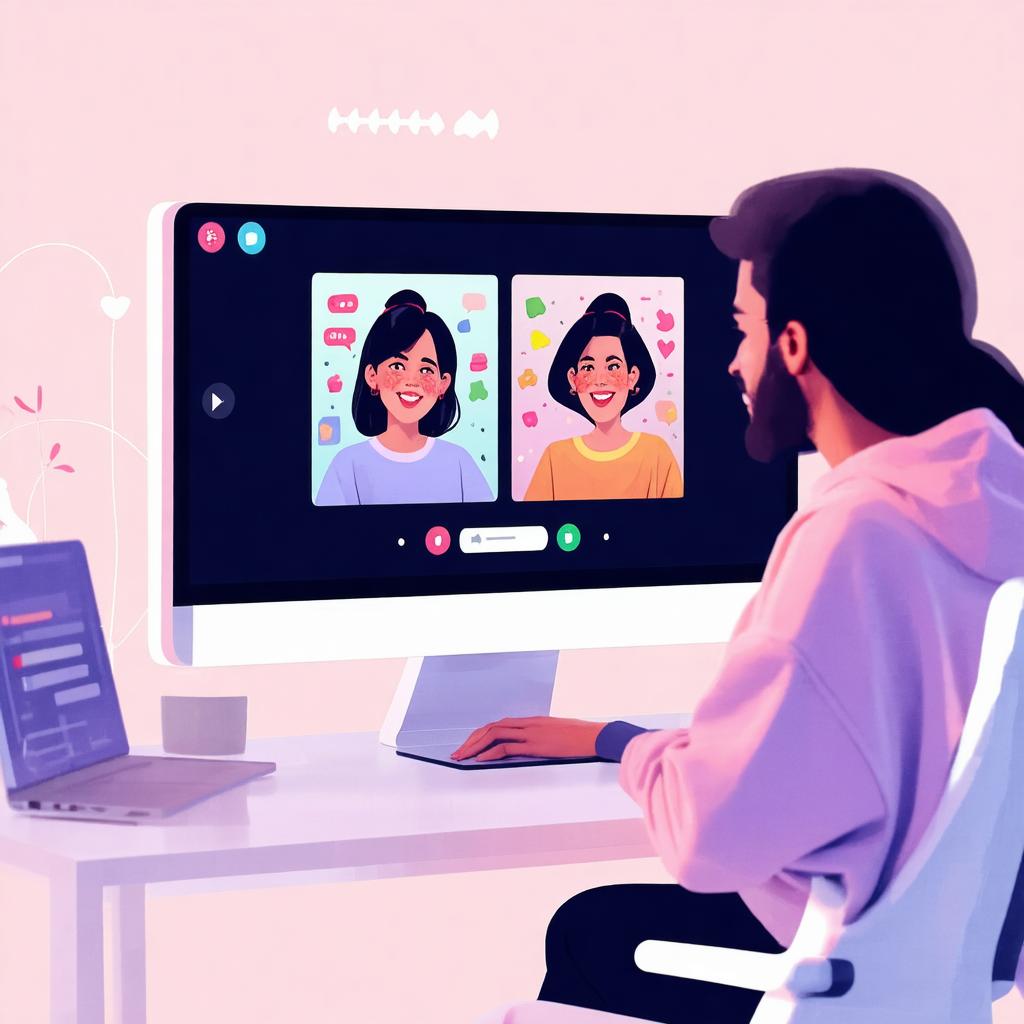 Interface de chat vidéo aléatoire Bazoocam sur un écran d'ordinateur