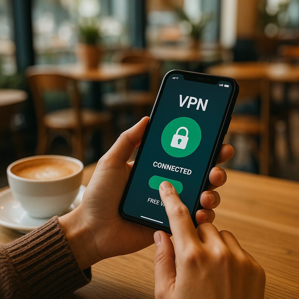 utilisateur se connectant à un VPN gratuit