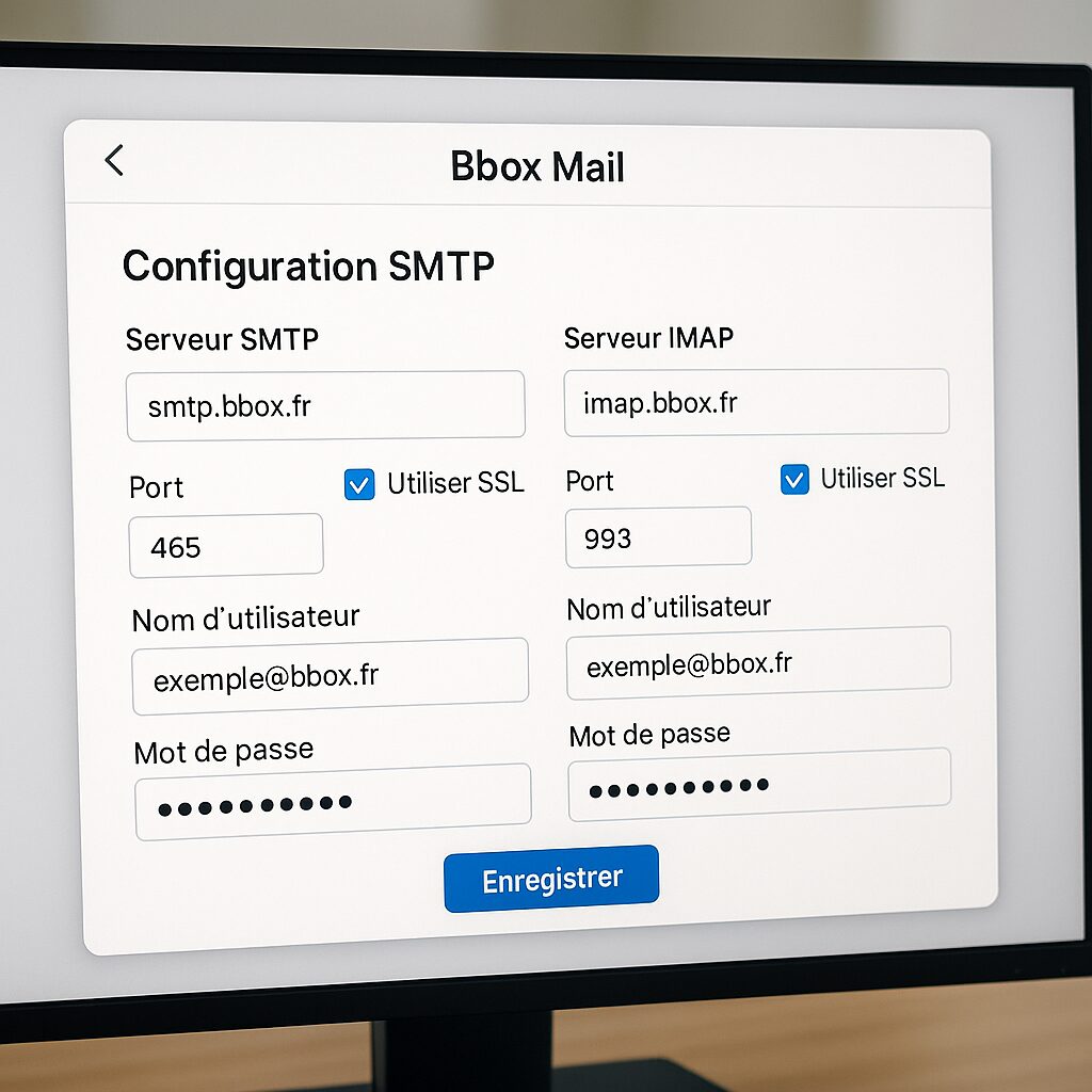 Configuration des serveurs SMTP et IMAP pour Bbox Mail