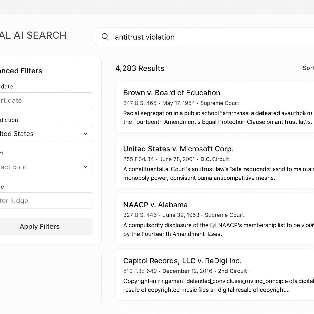Interface de recherche avancée de Juriv'IA