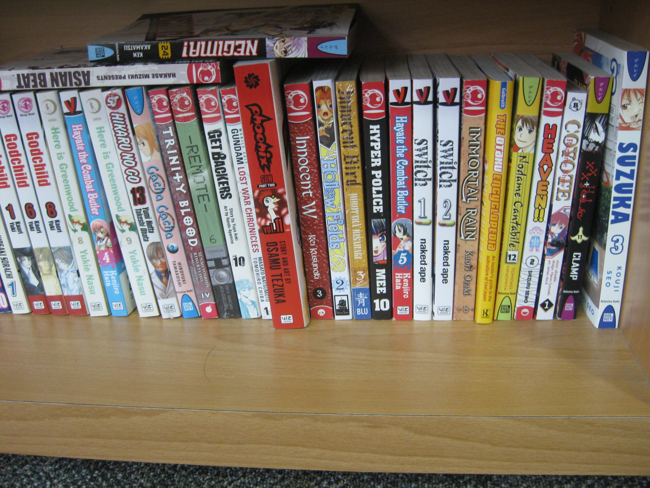 Tranches de mangas alignées sur une étagère