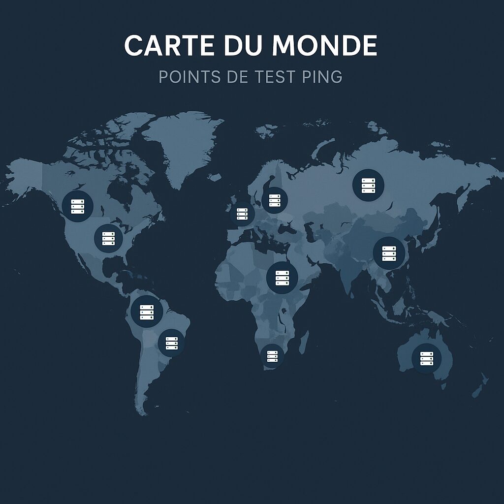 Carte mondiale des serveurs de test pour mesurer la latence