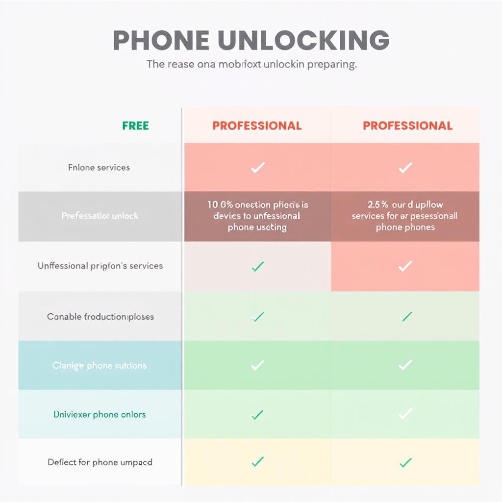 Tableau comparatif des services de déblocage de téléphones