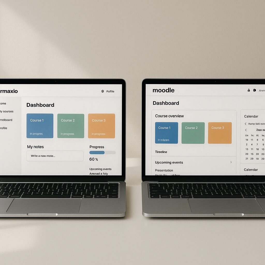 Comparaison des interfaces Formaxio et Moodle