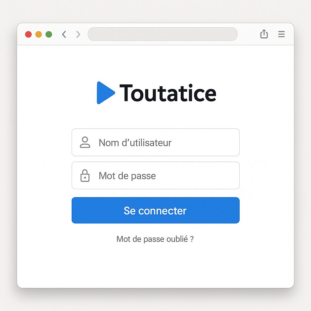 Page de connexion à Toutatice montrant les champs identifiant et mot de passe